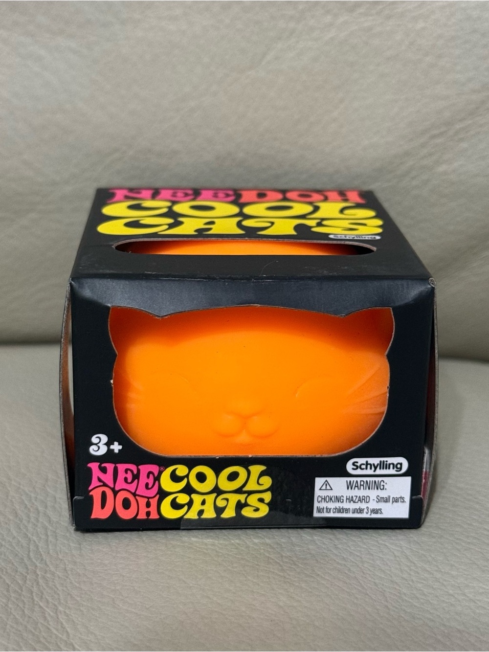 New NEEDOH Cool Cats Kitten Nee Doh Stress Ball SQUISHY Fidget Toy Orange